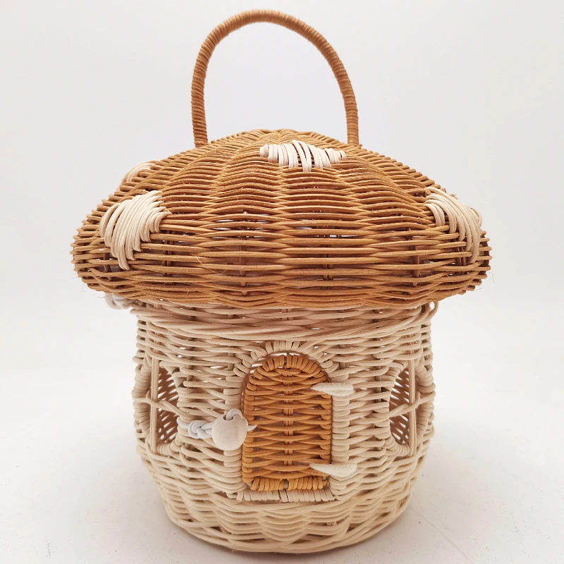 Rattan Plant Basket - Açık Piknik Sepetleri Mantar Saklama Çantası