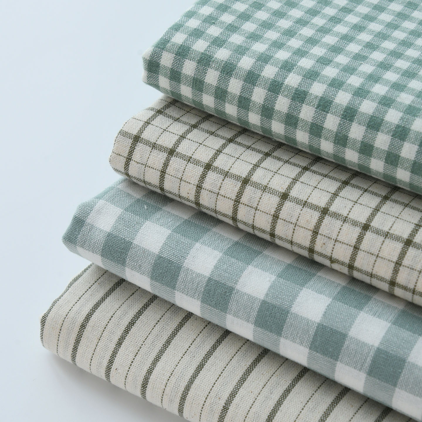 Linen Table Runner - Vintage Yeşil Suni Keten Kumaş Yumuşak