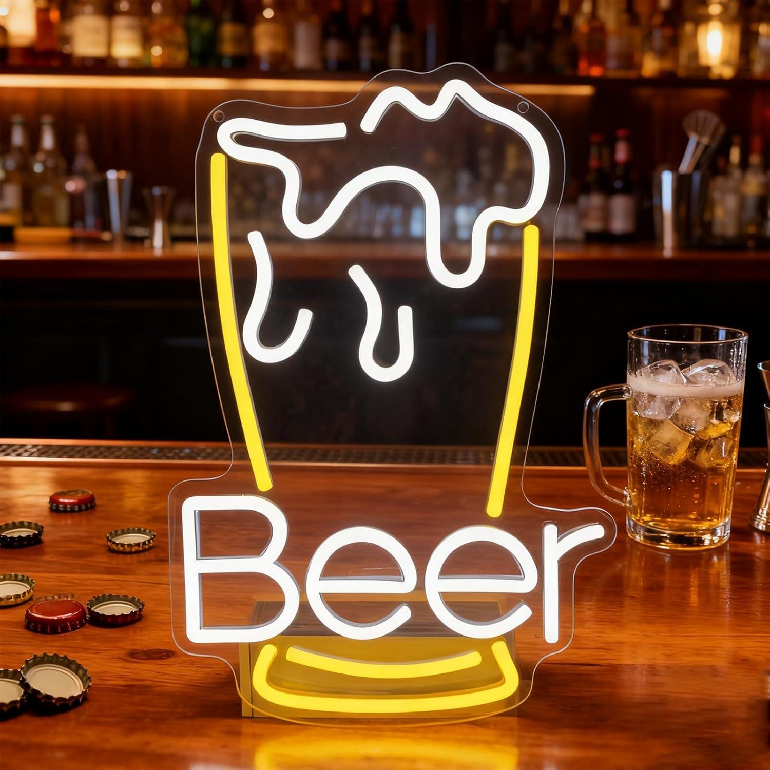 Home Decor Theme - Bira Neon Tabelası, Ev Barı, Pub,