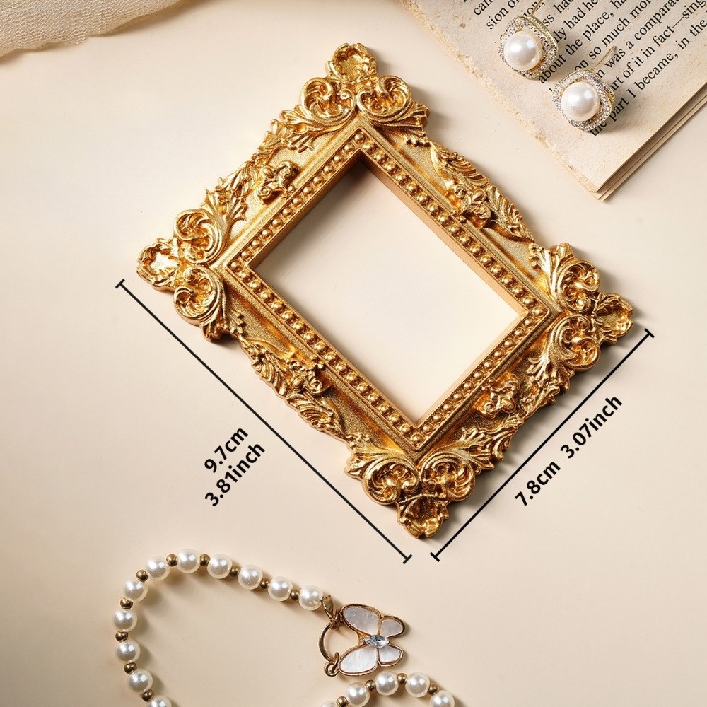 Bamboo Photo Frame - Vintage Altın DIY Gölge Kutusu Çerçevesi