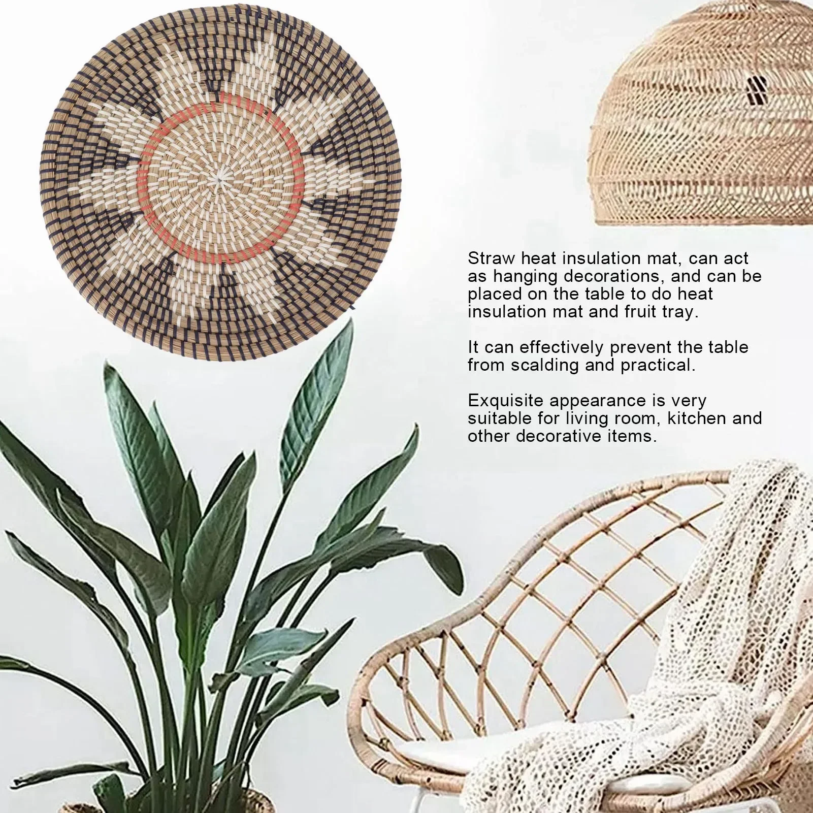 Yuvarlak Çim Duvar Süsleri 35c - Rattan Plant Basket incelemesi ve fiyatı