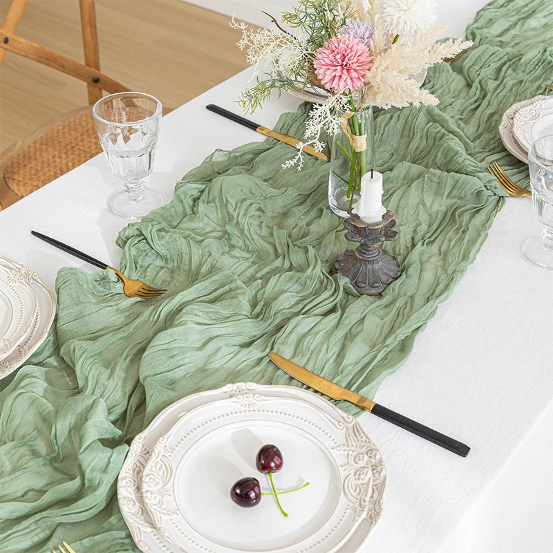 Boho Gazlı Masa Örtüsü, Düğün, - Linen Table Runner incelemesi ve fiyatı
