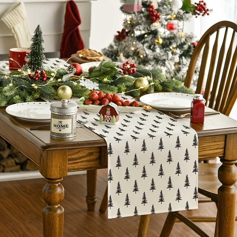 Basit Noel Ağacı Masa Örtüsü M - Linen Table Runner incelemesi ve fiyatı