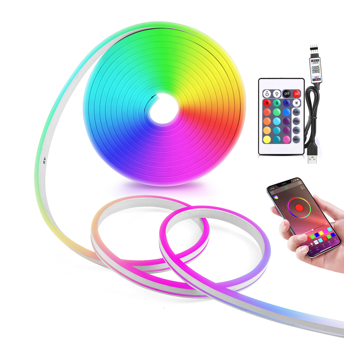 5V USB RGB Neon LED Şerit Işık - Home Decor Free App incelemesi ve fiyatı