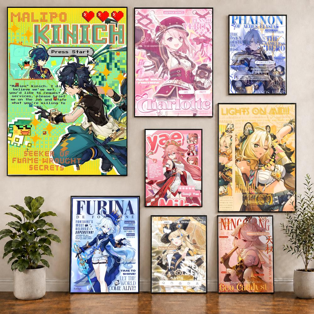 Genshin dergi tarzı poster, ya - Home Decor Magazine incelemesi ve fiyatı